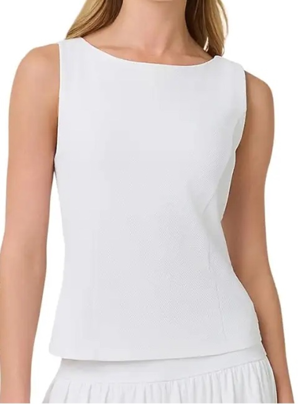 Lilly Pulitzer White Textured Sleeveless Top w/Shelf Bra - size S - NWT